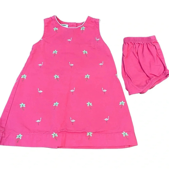 Vintage OshKosh Denim Beach Embroidered Dress with Bloomers 24 Months - Picture 1 of 5